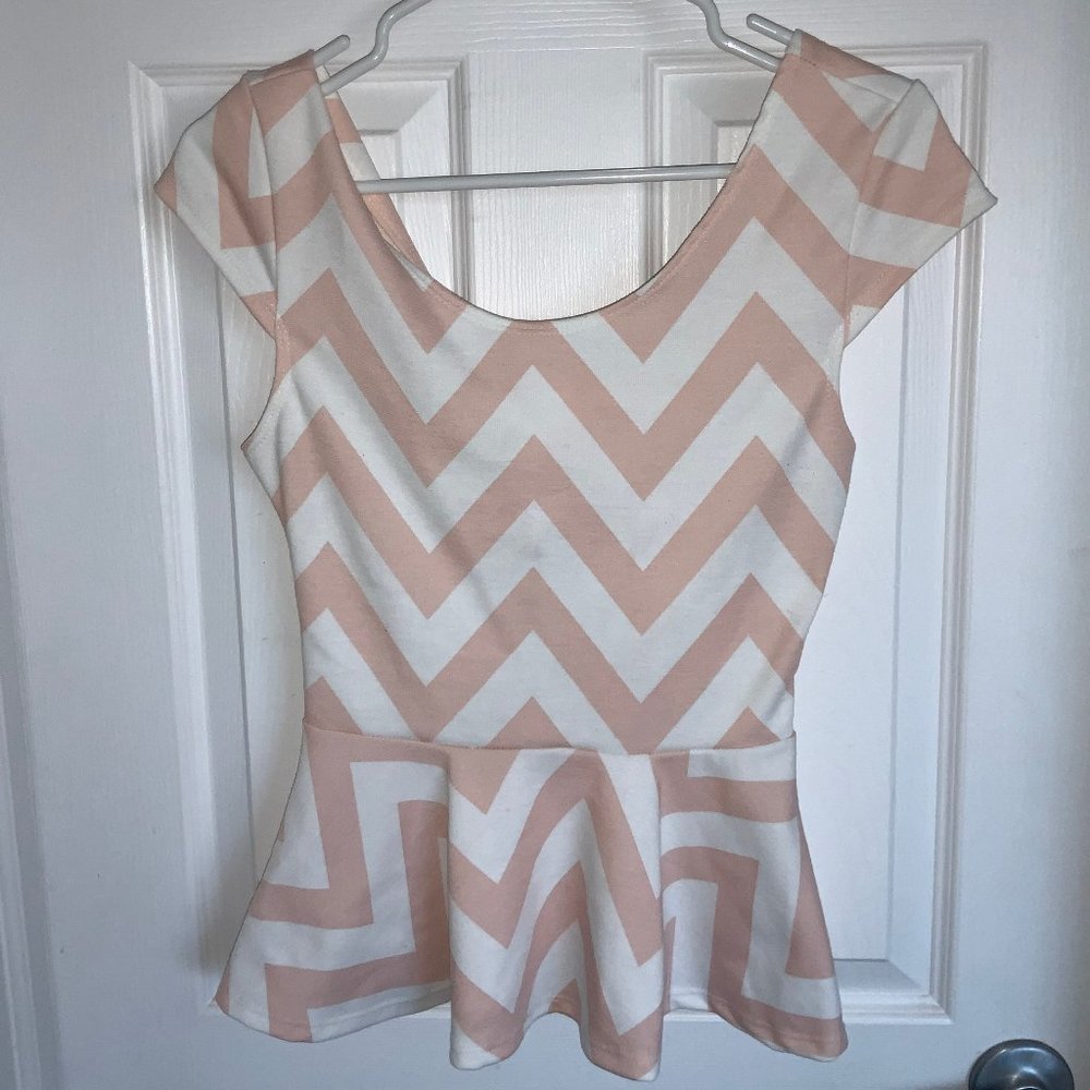 Peplum Chevron Top with Open Back
